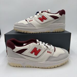 New Balance 550 Shoes White/Red Men's 10 NWB No Lid